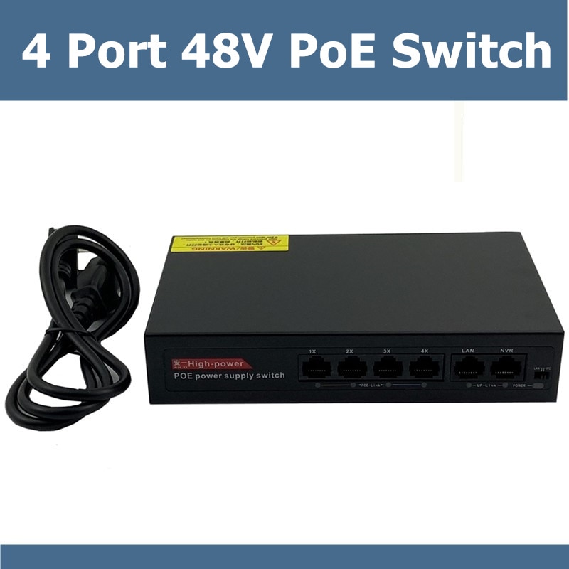 6 Ʈ 48V 4 PoE  IP ī޶ IEEE802.3af/at 1,2 +..